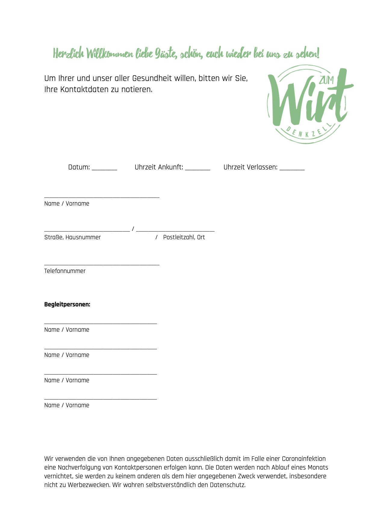 Gästeregistrierung